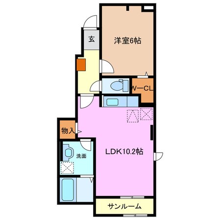 南四日市駅 徒歩8分 1階の物件間取画像